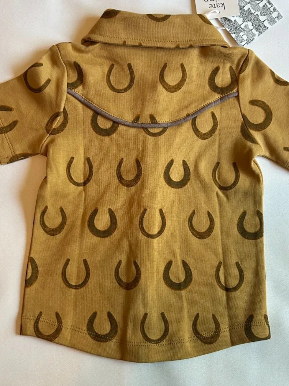 NWT Kate Quinn Cowboy Shirt 18-24M Horseshoes Organic Cotton Western Top